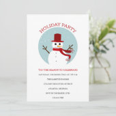 Snowman Fête/Fête de Noël Invitation (Debout devant)