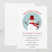 Snowman Fête/Fête de Noël Invitation (Devant / Derrière)