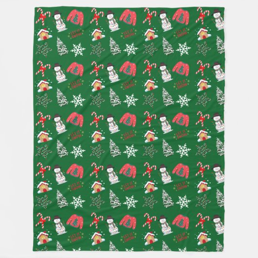 Snowman Fleece Blanket Deken (Voorkant)