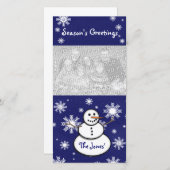 Snowman-fotokaart Feestdagenkaart (Voorkant / Achterkant)