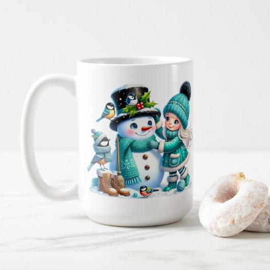 Snowman & Friends Coffee Mug (Avec donut)