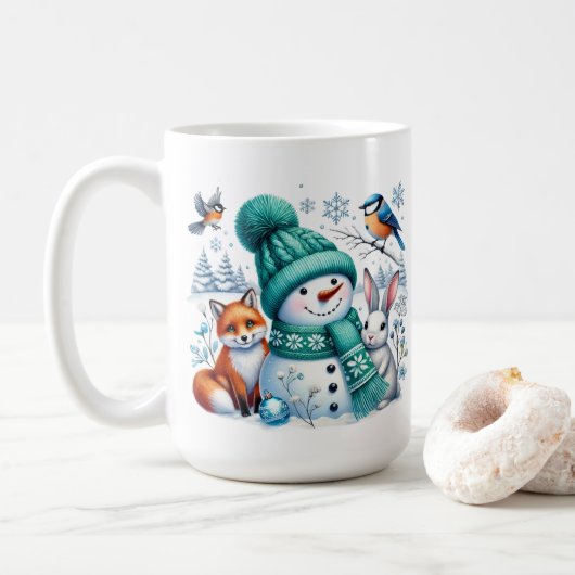 Snowman & Friends Coffee Mug (Avec donut)