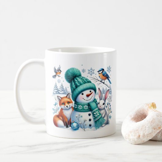 Snowman & Friends Coffee Mug (Avec donut)