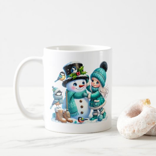 Snowman & Friends Coffee Mug (Avec donut)