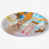 Snowman Fun Elegant Kerstfeest Papieren Bordje (Gekanteld)