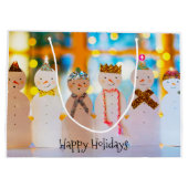 Snowman Fun Elegant Kerstmis Groot Cadeauzakje (Achterkant)