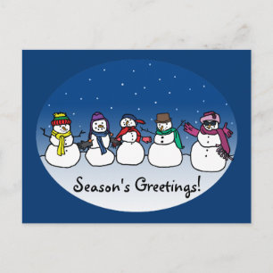 Snowman Fun Feestdagenkaart