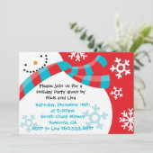 Snowman Fun - kerstuitnodigingen Kaart (Staand voorkant)