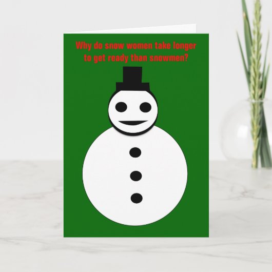 Snowman Funny Custom Kaart glimlachen (Voorkant)