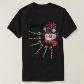 Snowman Gammi Candy Cane Red Pset met kerstcadeaus T-shirt (Design voorkant)