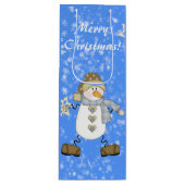 Snowman gepersonaliseerde kerst wijn cadeautas (Voorkant)