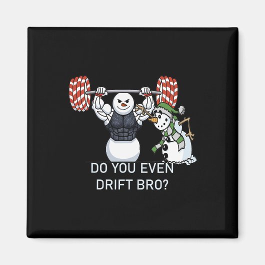 Snowman Gewichtheffen Bodybuilding Grappige Workou Magneet (Voorkant)