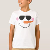 Snowman gezicht met bril T-shirt voor kinderen (Voorkant)