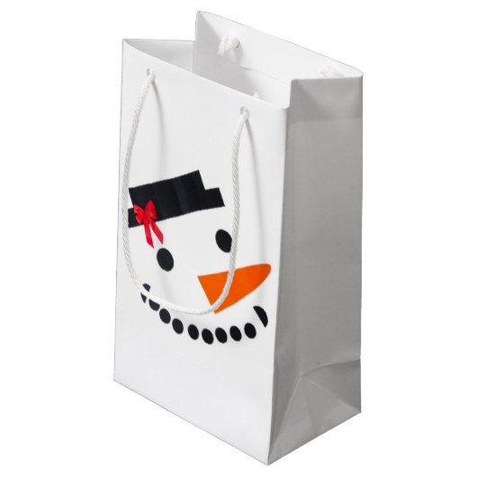 Snowman Gift Bag Klein Cadeauzakje (Achterkant Gekanteld)