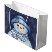 Snowman Gift Bag Large Cadeauzakje (Voorkant Gekanteld)