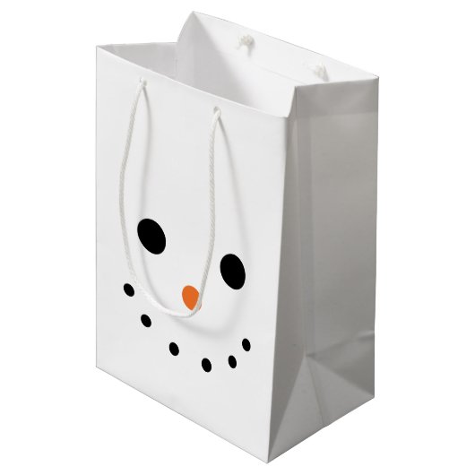 Snowman Gift Bag Medium Cadeauzakje (Voorkant Gekanteld)