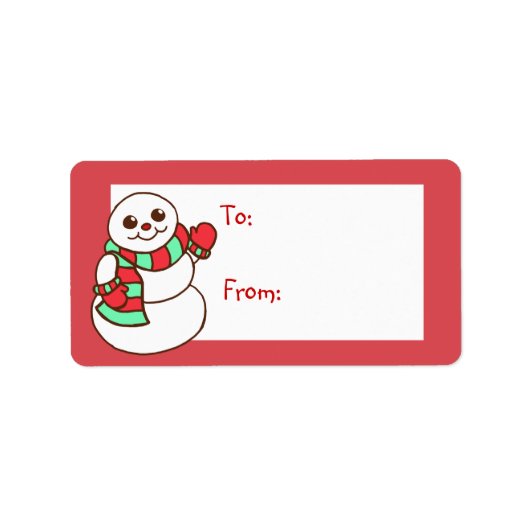 Snowman Gift Label Label (Voorkant)
