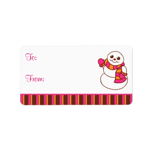 Snowman Gift Label Labels (Voorkant)