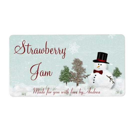 Snowman Gift Label Sticker of Canning Label (Voorkant)