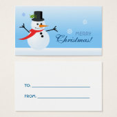 Snowman Gift Label Visitekaartjes (Voorkant /achterkant)