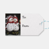 Snowman Gift-Labels met prettige kerstfeestdagen Cadeaulabel (Voorkant (Horizontaal))