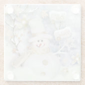 Snowman Glazen Onderzetter (Achterkant)