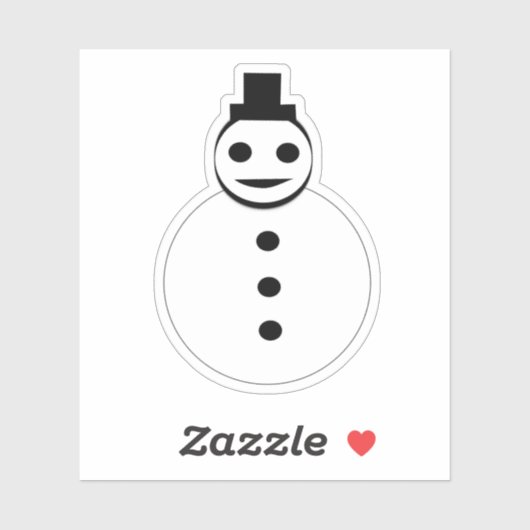 Snowman glimlachen sticker (Vel)