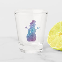 Snowman glittery shot glass glas