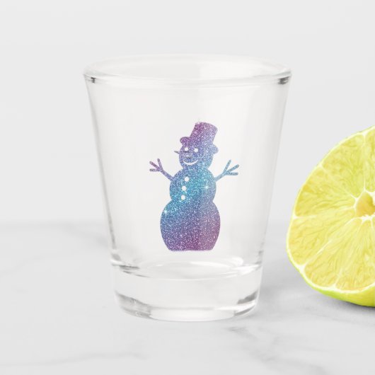 Snowman glittery shot glass shot glas (Voorkant)
