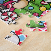Snowman gnome & Xmas Arbre puzzle (Côté)