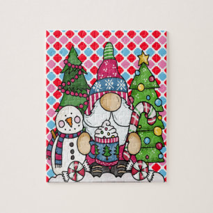 Snowman gnome & Xmas Tree puzzel Legpuzzel