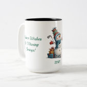 Snowman Golfer Holiday Mug (Devant gauche)