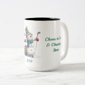 Snowman Golfer Holiday Mug (Devant droit)