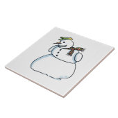Snowman grand carreau en céramique (Côté)