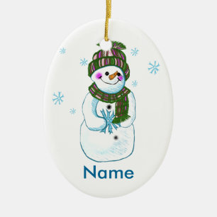 Snowman Granny Keramisch Ornament