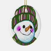 Snowman Granny nom personnalisé ornement (Droite)