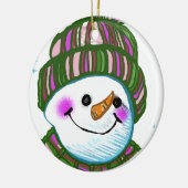 Snowman Granny nom personnalisé ornement (Gauche)