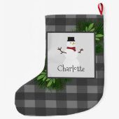 Snowman Gray Buffalo Pset Stocking Grote Kerstsok (Achterkant)