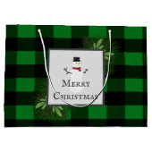 Snowman Green Buffalo Play Gift Bag Groot Cadeauzakje (Achterkant)