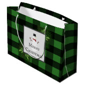 Snowman Green Buffalo Play Gift Bag Groot Cadeauzakje (Achterkant Gekanteld)