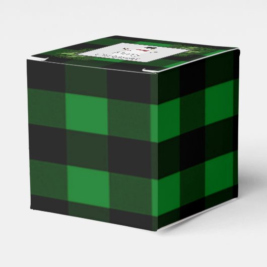 Snowman Green Buffalo Pset Favor Box Bedankdoosjes (Voorkant Zijde)