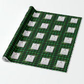 Snowman Green Buffalo Pset Wrappapier Cadeaupapier (Uitgerold)