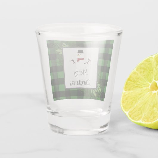 Snowman Green Buffalo Spatglas Shot Glas (Achterkant)