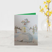 snowman greeting card kaart (Gele Bloem)
