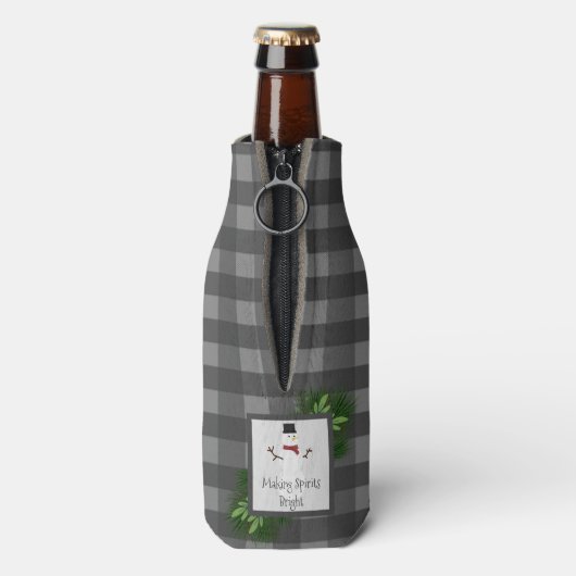 Snowman Grey Buffalo Pset Bottle Koelaar Flesjeskoeler (Fles Achterkant)