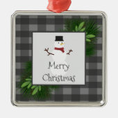 Snowman Grey Buffalo Pset Ceramic Ornament (Voorkant)