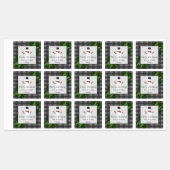Snowman Gris Buffalo Plaid Baking Étiquettes (Feuille)