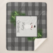 Snowman Gris Buffalo Plaid Sherpa Blanche (Devant)