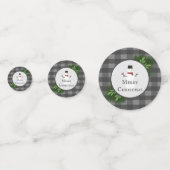 Snowman Gris Buffalo Plaid Table Confetti (Devant)