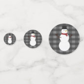 Snowman Gris Buffalo Plaid Table Confetti (Derrière)